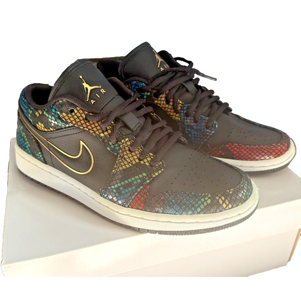 Nike Air Jordan 1 Low Multi Snakeskin Sneakers 7.5